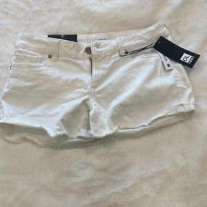 White jean shorts